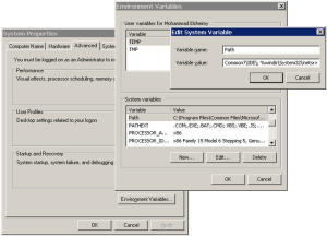 Figure 3 - Setting the Path Environment Variable
